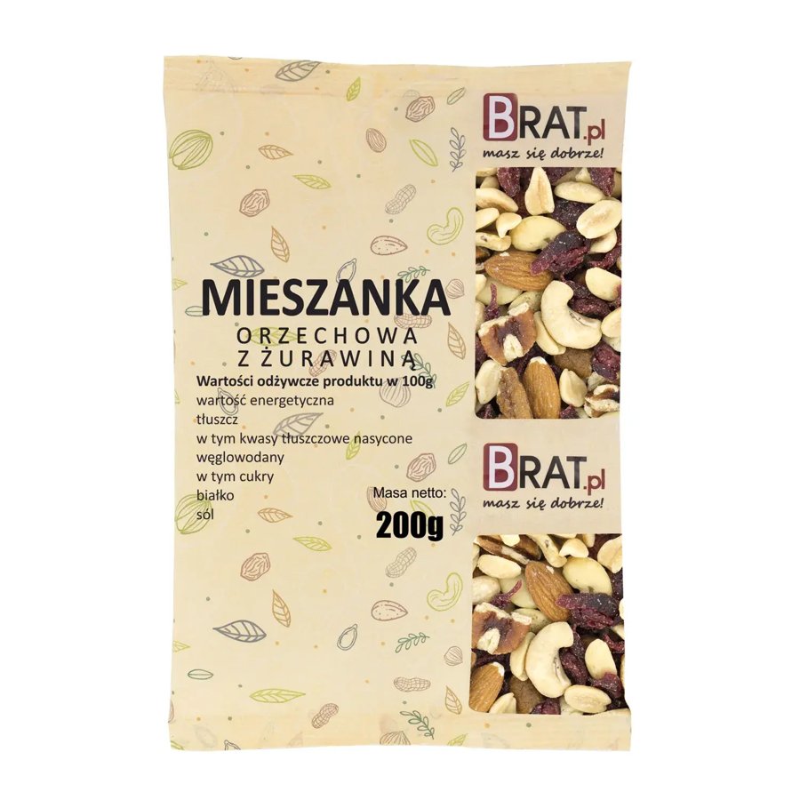 Brat – Mieszanka orzechów z żurawiną 200 g